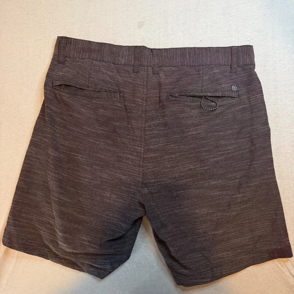 Burnside Mens Hybrid Shorts Size 34 Charcoal Grey Black Stretch Board Shorts